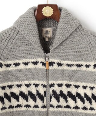 J.PRESS MEN ローゲージスラブ カウチンセーター ライトグレー系