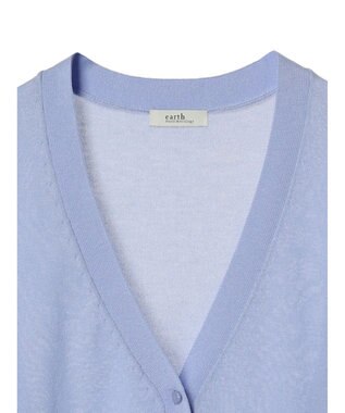 earth music&ecology シアーラメＶネックカーディガン Lavender