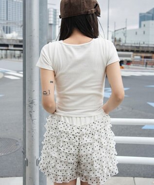 WEGO ヴィンテージライクレースアップT ホワイト