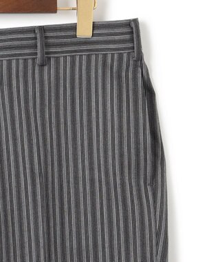 J.PRESS MEN 【J.PRESS ORIGINALS】Dark Pinstripe Wool New Piped Stem Slacks / Big Back Belt ライトグレー系1
