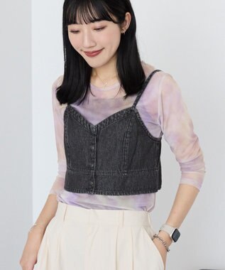 AMERICAN HOLIC ニュアンス柄プリントシアープルオーバー Purple