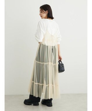 Green Parks ・ＥＬＥＮＣＡＲＥ　ＤＵＥ　２ｗａｙチュールキャミワンピ Ivory