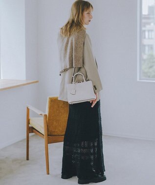 TOPKAPI 【TREASURE TOPKAPI】フロントステッチ レザーミニショルダーバッグ クリーム