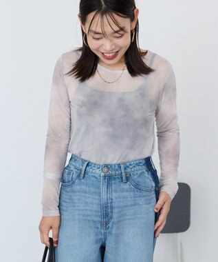 AMERICAN HOLIC ニュアンス柄プリントシアープルオーバー Gray