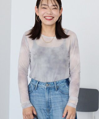 AMERICAN HOLIC ニュアンス柄プリントシアープルオーバー Gray