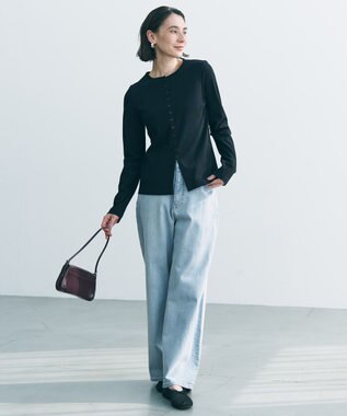 UNFILO 【UNFILO DENIM/新色追加】撥水ストレッチ ルーズワイドデニム 【NEW】アイスブルー