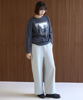 UNFILO コットンスムース グラフィック ロンＴ チャコール(街)