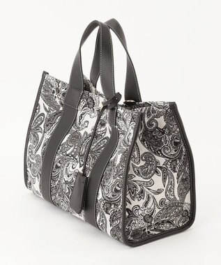 23区 ジャカードトート バッグ ブラック系