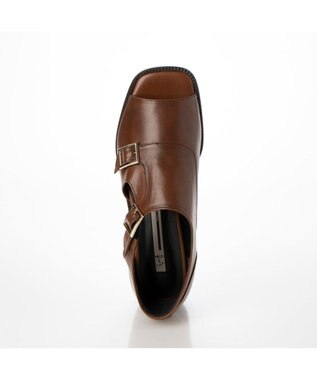 ing <ing>ダブルモンクサイドオープンシューズ ブラウン