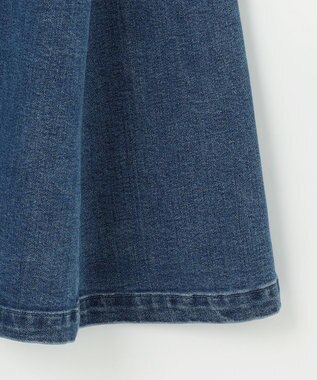組曲 ライトデニム ビット付きフレアスカート インディゴネイビー系