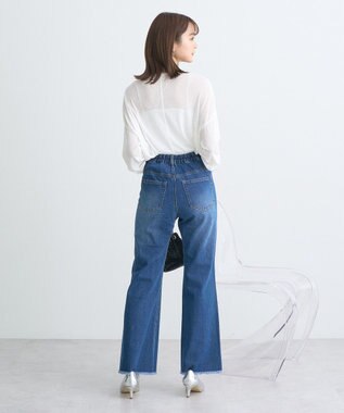 earth music&ecology フロントシームセミフレアデニムパンツ Medium Indigo