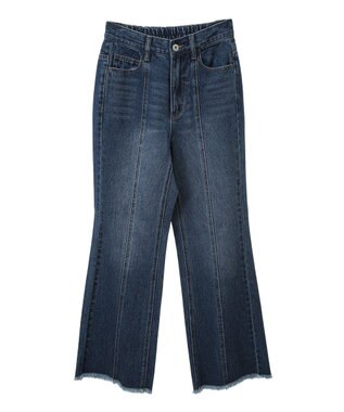 earth music&ecology フロントシームセミフレアデニムパンツ Medium Indigo