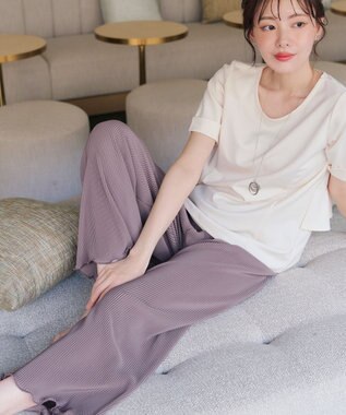 Tiaclasse 【新色追加・洗える】プリーツパンツ 新色 ラベンダー