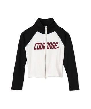 WEGO ダブルジップワッペンロゴラグランロンT ブラック