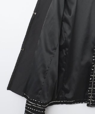 自由区 【XSサイズ～/セット可】カラミツイード ノーカラージャケット ブラック系8