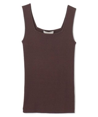 UNFILO スゴ機能 リブタンクトップ ブラウン