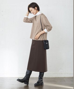 J.PRESS LADIES L セルロースリバー カットソー ブラウン系