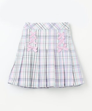 ANY KIDS チェック柄 ガーリー スカパン ミント系