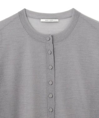 BEIGE， 【洗える・Oggi 10月号掲載】CADDO / シアーウールカーディガン Md.Gray