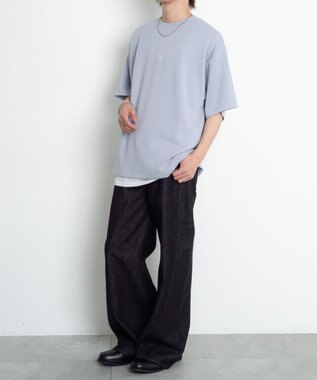 WEGO 【機能T】カラーステッチワンポイントT（SS） サックス