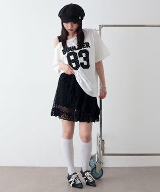 WEGO レースフリルスカート ブラック