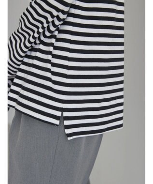 AMERICAN HOLIC Ｄａｉｌｙ　クルーネックカットプルオーバー Border Black