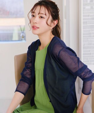 Tiaclasse シアーショートカーディガン ネイビー