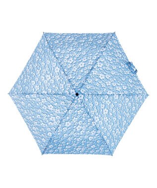 MOONBAT urawaza slim(ウラワザ スリム) 3秒でたためる傘 折りたたみ傘 フローティングフラワー 大きめ55cm UV サックスブルー