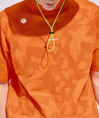 PW CIRCULUS 【MEN】ＤＯＶＥモチーフ ニットモックネック ゴルフ オレンジ系