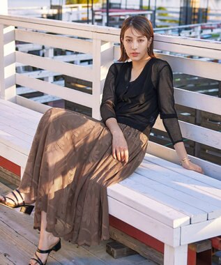 Tiaclasse シアーショートカーディガン ブラック