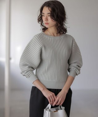 組曲 S ラメリブドルマン ニット シルバーグレー系