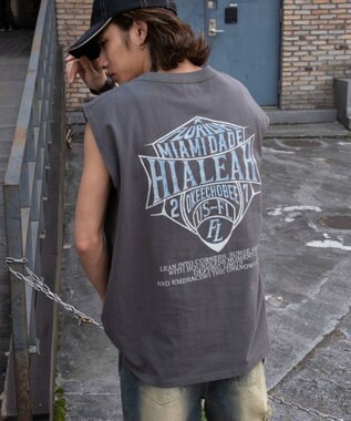 WEGO 【ユニセックス着用ITEM/MLサイズ展開】ヴィンテージライクグラフィックノースリーブ 柄1