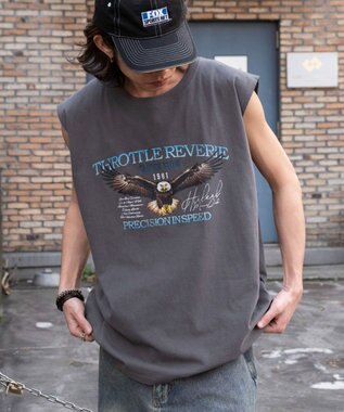 WEGO 【ユニセックス着用ITEM/MLサイズ展開】ヴィンテージライクグラフィックノースリーブ 柄1