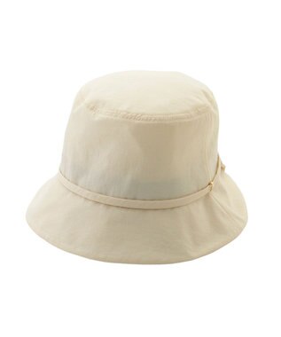 MOONBAT 【遮光100％/遮熱/UVカット】FURLA(フルラ)小ツバ 後ろ割れ バケットハット 帽子 無地 チャーム付き 手洗い可能/サイズ調整可能 ベージュ