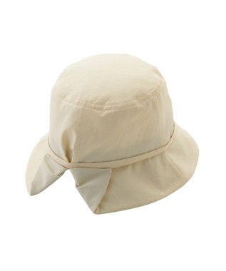 MOONBAT 【遮光100％/遮熱/UVカット】FURLA(フルラ)小ツバ 後ろ割れ バケットハット 帽子 無地 チャーム付き 手洗い可能/サイズ調整可能 ベージュ