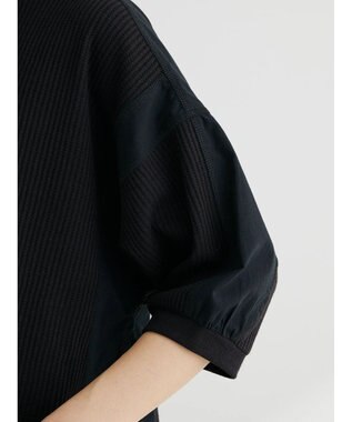 Green Parks ワッフル布帛ドッキングプルオーバー Black