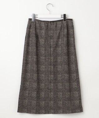 J.PRESS LADIES 【洗える】チェック ジャカード ナロー スカート ブラウン系5