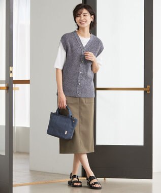 J.PRESS LADIES 【洗える】 シネコットン ニットジレ ネイビー系