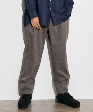 J.PRESS YORK STREET 【UNISEX】チェックストレッチイージーパンツ ブラウン系3