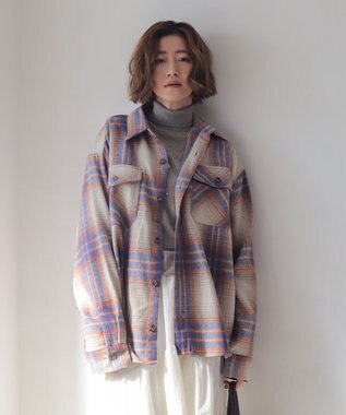 WEGO 【2025年秋冬新作/ユニセックス着用ITEM/SMLサイズ展開】ヘビーネルチェックシャツ（LS） 柄5