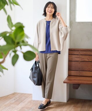 ANY L 【洗濯機可】袖タックプルオーバー ブルー