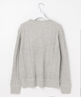 J.PRESS LADIES NEP クルーネック ケーブルニット ライトグレー系