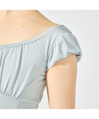 Chacott パフスリーブレオタード アクアグリーン