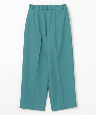 ANY 【洗濯機可能/ウエストゴム】美脚２タック ワイドパンツ ブルーグリーン