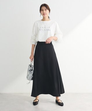 Green Parks ・Ｐｅｔｉｔ　Ｆｌｅｕｒ　サテンフレアスカート Black