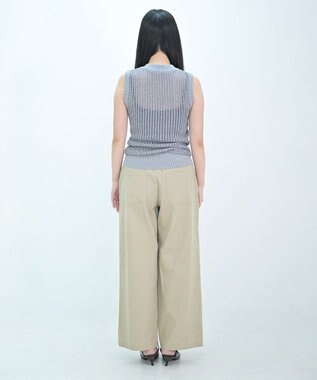 TOQUE 25SS新作〈大草直子さんアドバイザー〉【天然素材】シルク×コットン粗メッシュニットノースリーブ グレー