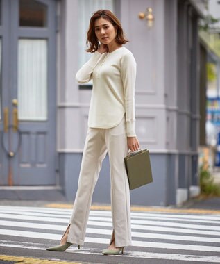 ICB 【洗える】 エクストラファインメリノ ヘンリーネックプルオーバー ホワイト系