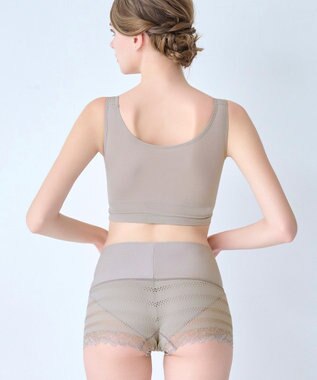 BRADELIS New York 【BRADELIS Me】 オールインワンスタイルショーツ ブラデリス 綿混ショーツ ダークグレージュ