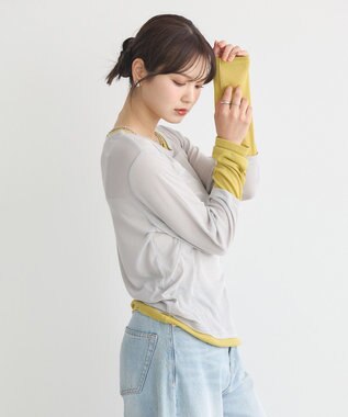 earth music&ecology レイヤードシアープルオーバー Light Gray