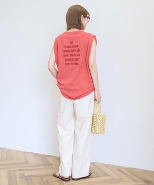 AMERICAN HOLIC ロゴ刺繍ノースリーブプルオーバー Orange